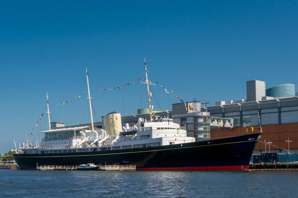 The Royal Yacht at its permanent home in Leith.