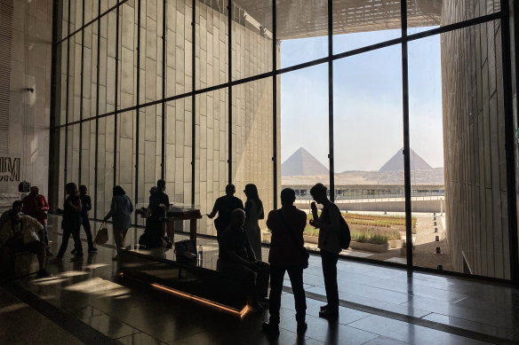 There’s an unobstructed view of the pyramids from the museum.