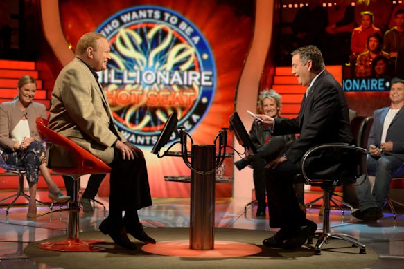 Bert Newton appears with Eddie McGuire on Celebrity Who Wants To Be A Millionaire in 1999. 