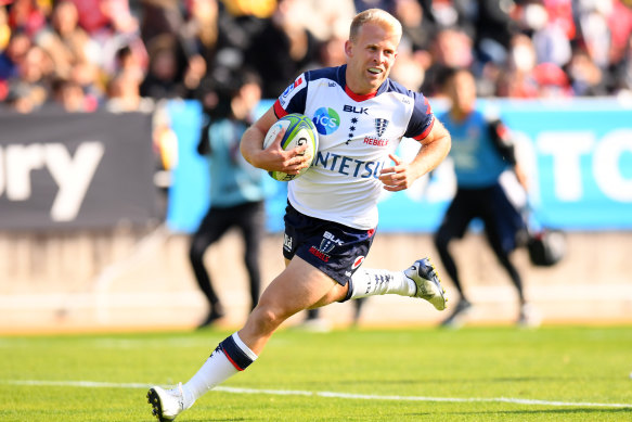 The Rebels' Andrew Deegan scored against the Sunwolves in round one.
