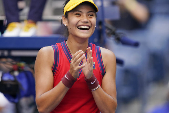 Emma Raducanu is into a grand slam quarter-final in just her second appearance at a major.