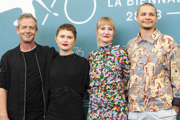 Ben Mendelsohn, Eliza Scanlen, Shannon Murphy and Toby Wallace at the Babyteeth photocall at Venice Film Festival in 2019.