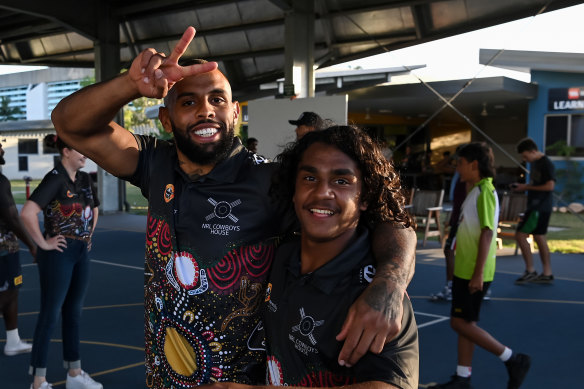 Josh Addo-Carr took time out on Monday for a visit to Cowboys House.