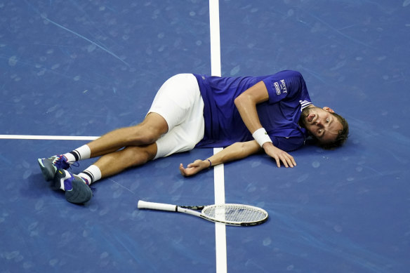 The reaction: Daniil Medvedev after the final point.