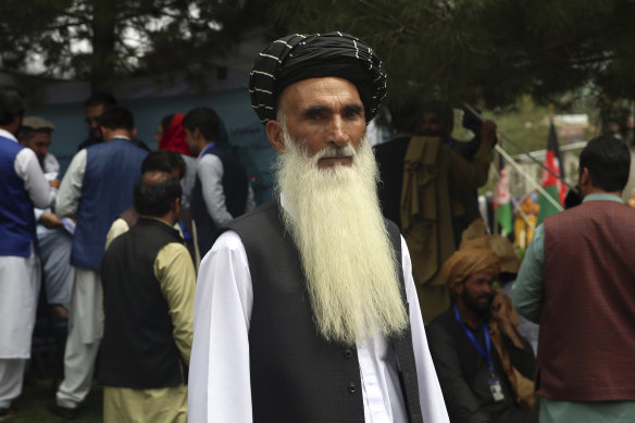 A delegate at the Afghan Loya Jirga meeting in Kabul, Afghanistan, which decided to free the Taliban prisoners.