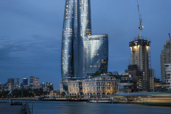 The $2.2 billion tower of Crown Sydney, where the gaming floors remain shut.