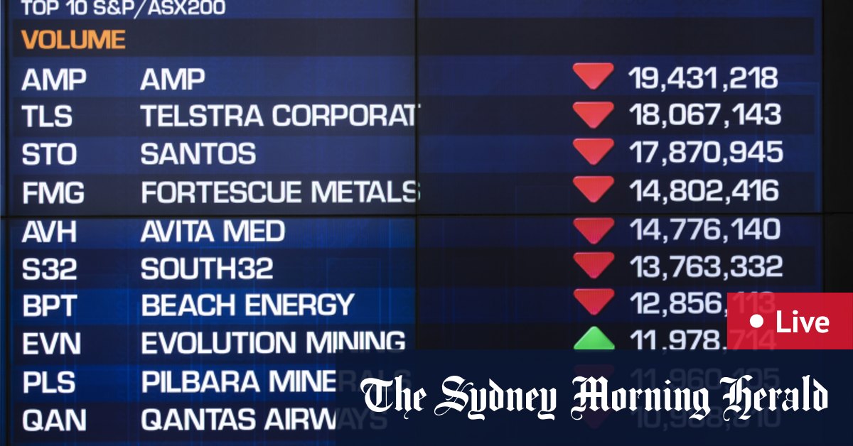 ASX down 2.4%; inflation drags banks, miners, real estate - The Sydney Morning Herald
