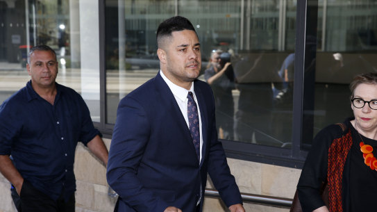 Jarryd Hayne arrives at Newcastle Court in Newcastle, Friday, November 27, 2020. Jarryd Hayne has pleaded not guilty to two charges of aggravated sexual assault involving a woman in NSW's Hunter Valley on September 30, 2018. Photo: Darren Pateman / SMH .