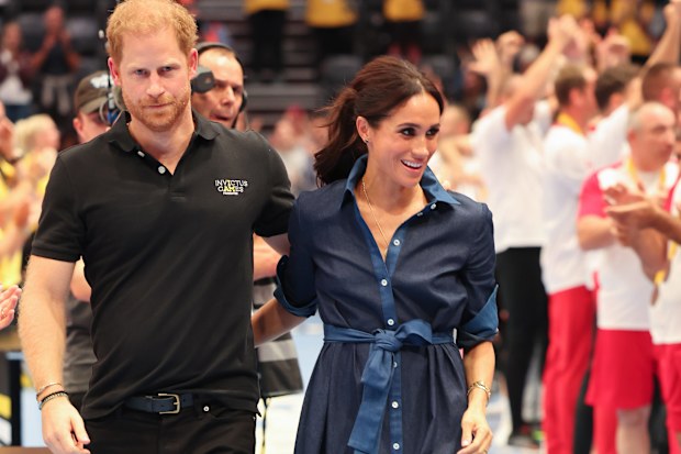 Meghan, Duchess of Sussex and Prince Harry, Duke of Sussex attend the sitting volleyball finals at the Merkur Spiel-Arena during day six of the Invictus Games Düsseldorf 2023 on September 15, 2023 in Duesseldorf, Germany. Prince Harry celebrates his 39th birthday today. (Photo by Chris Jackson/Getty Images for the Invictus Games Foundation)
