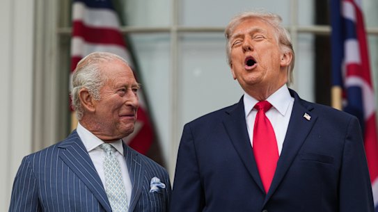 O rei com o presidente dos EUA, Donald Trump, na terça-feira.