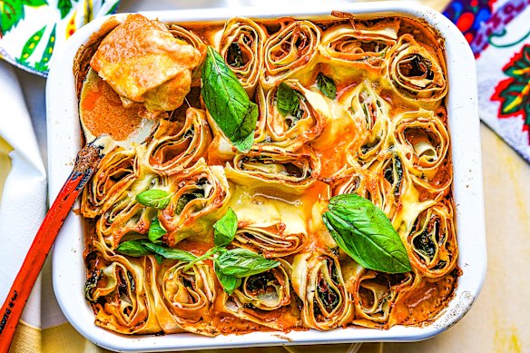 Rotolo alla vodka offers all the saucy energy of a lasagne – but without the bechamel fuss.