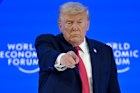President Donald Trump gestures after his special address during the 56th annual meeting of the World Economic Forum, WEF, in Davos, Switzerland, Wednesday, Jan. 21, 2026. (Gian Ehrenzeller/Keystone via AP)