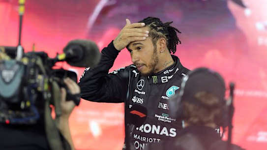 Mercedes driver Lewis Hamilton of Britain defended for all his worth.
