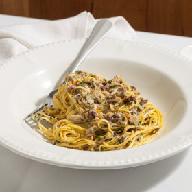 Tajarin with rabbit ragu.