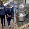 Commercial dough mixer allegedly full of ice leads to two arrests
