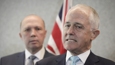 Peter Dutton and Malcolm Turnbull earlier this year.