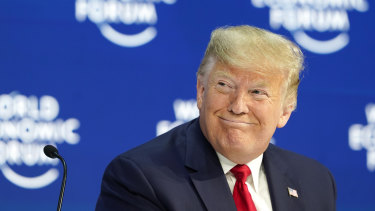 US President Donald Trump at the World Economic Forum.