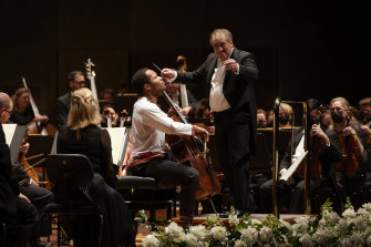 Sheku Kanneh-Mason and chief conductor Jaime Martin with the MSO at its mid-season gala.