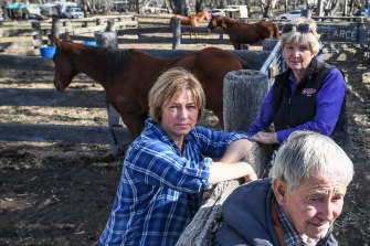 Renee Neubauer (left), Kaye Moor and Gerry Moor are fighting to protect the brumbies. 