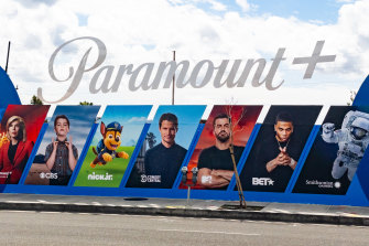 A Paramount+ billboard in the United States. The service is launching in Australia in August.