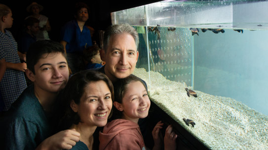 World Festival Festival organiser Brian Greene and his wife and festival co-founder Tracy Day and their children on their last visit to Brisbane for the 2019 festival