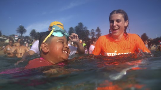 Members of the Bronte Surf Life Savers Club lend a hand at a Nippers training day.