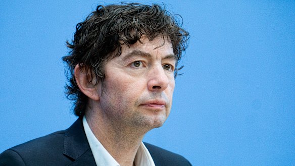 Dr Christian Drosten, virologist of the Charite hospital, attends a press conference in Berlin, Germany.