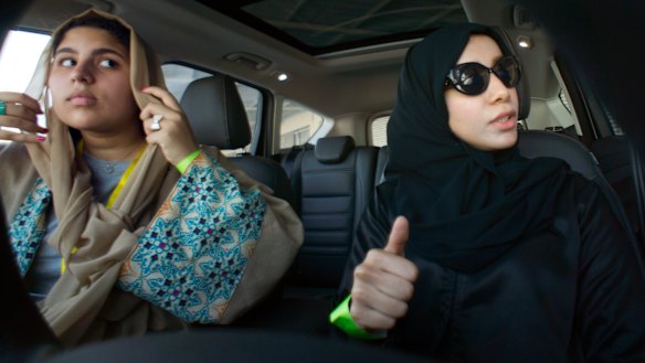 Saudi women learn to drive during training sponsored by Ford Motor, in Jiddah, Saudi Arabia.