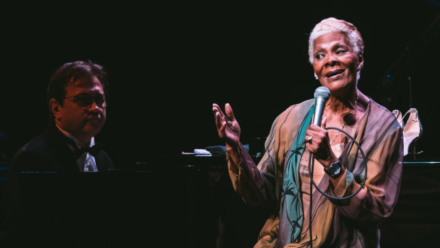 Dionne Warwick on stage at the Palais Theatre.