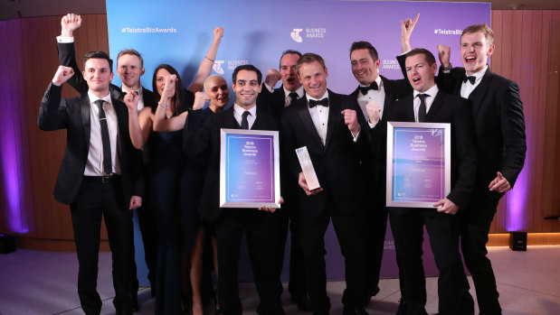 2018 Telstra Queensland Business of the Year HeliMods at the W Hotel on Thursday night.