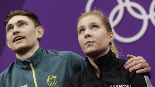 Ekaterina Alexandrovskaya and Harley Windsor at the 2018 Winter Olympics in Gangneung, South Korea.