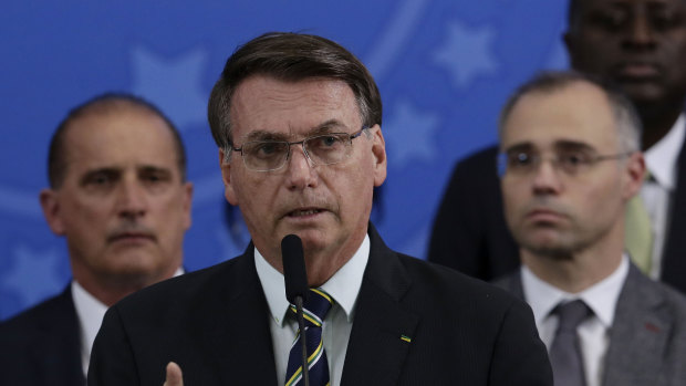 Brazilian President Jair Bolsonaro refutes accusations of wrongdoing made by his outgoing justice minister Sergio Moro.