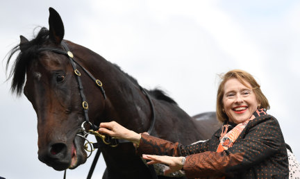Cup dreams: Gai Waterhouse with Thinkin' Big, which Victoria Derby favourite.