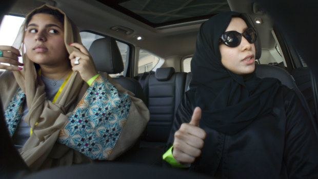 Saudi women learn to drive during training sponsored by Ford Motor, in Jiddah, Saudi Arabia.
