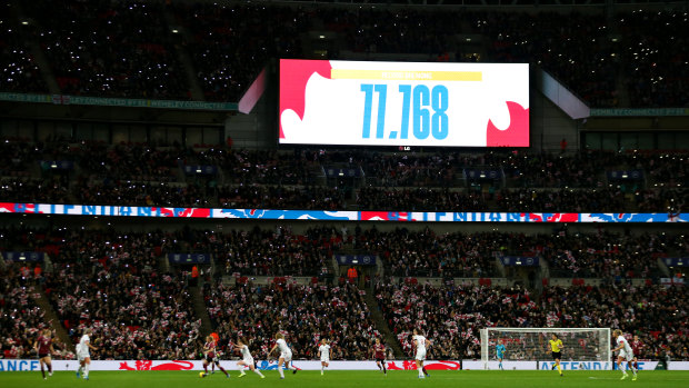 The crowd figure goes up at Wembley.