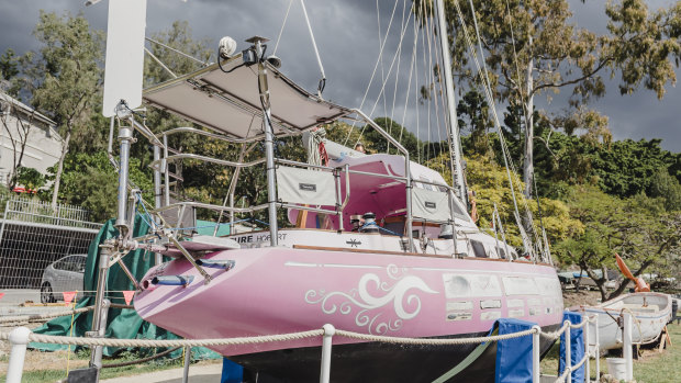 Ella's Pink Lady - Jessica Watson's boat from her solo round the world journey.