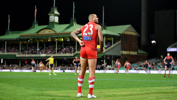 Quiet night: Lance Franklin's performance was emblematic of Sydney as a whole.
