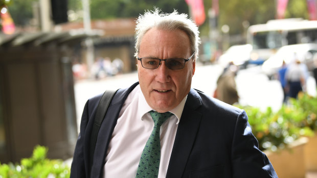 Michael Cranston arrives at the Downing Centre Court on Wednesday. 