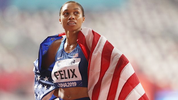 USA track great Allyson Felix won eight Olympic gold medals before becoming a mother and is targeting the Tokyo Olympics. 