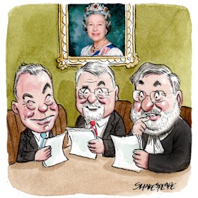 Brendan Nelson,  Peter Shergold and David Bennett, QC.