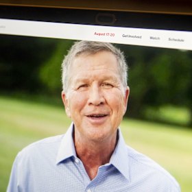 Republican John Kasich, former governor of Ohio, speaks during the virtual Democratic National Convention
