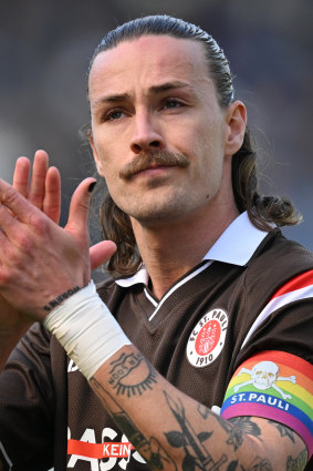 Jackson Irvine, who plays with fellow Socceroo Connor Metcalfe at St Pauli, is desperate for a chance to play in Germany’s top flight.