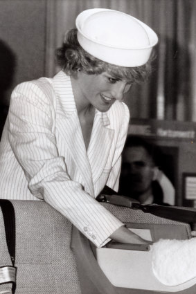 Princess Diana at the Royal Children's Hospital in Melbourne.