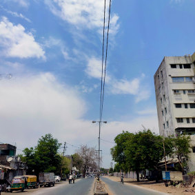 The skies in Vadodara, India, taken by Raju Baraiya for Penelope Cain's CLEAR BLUE SKIES collaborative art project.