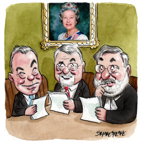 Brendan Nelson,  Peter Shergold and David Bennett, QC.