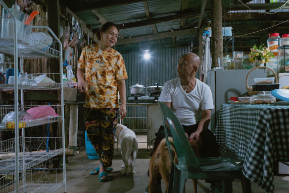 Matobato said he specialised in disposal — chopping limbs to make the bodies fit a compact burial space. His wife Joselita Abarquez (left) got used to washing blood from his clothes.