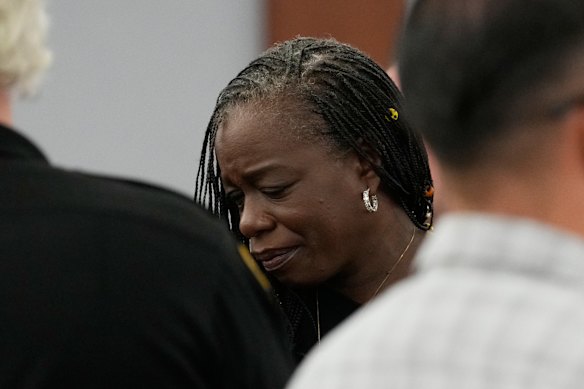 Tupac’s sibling Sekyiwa “Set” Shakur, centre, the sentencing hearing.