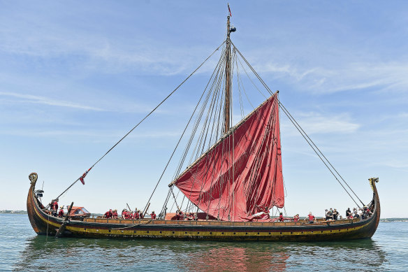 Norse Vikings crossed the oceans in longboats like this modern-day replica.