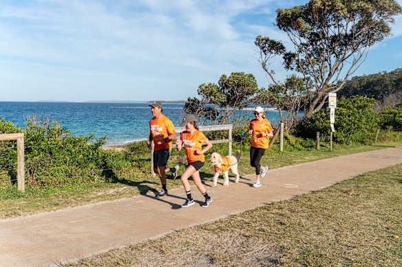 Ball training with parents Scott and Helen in Jervis Bay.