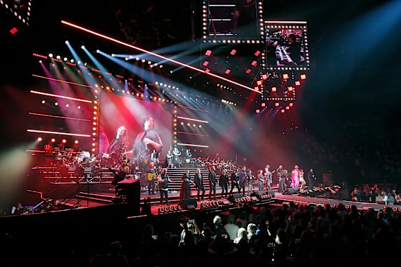 The all-star finale at the tribute concert The Songs of John Farnham: A Living Legend at Rod Laver Arena in September.